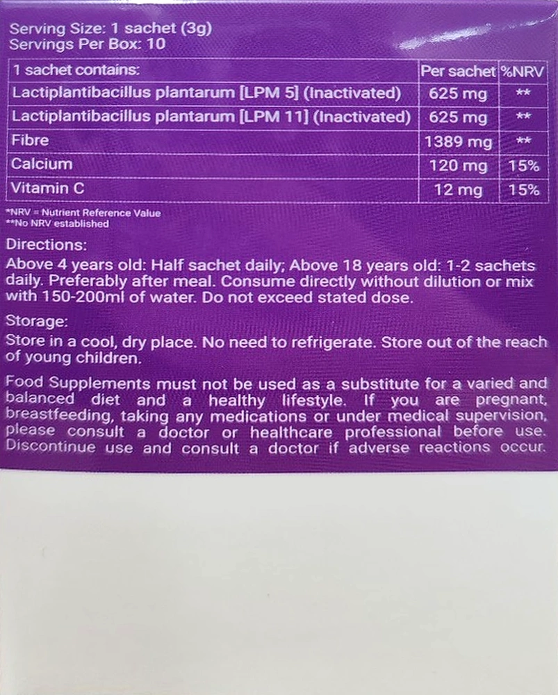 PosBion® Biotic Powder pack label